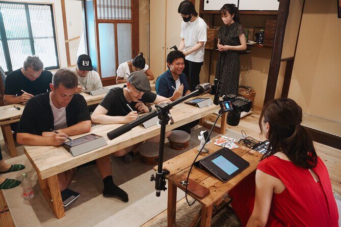Calligraphy & Digital Art Workshop in Kyoto - iPad picture letters (etegami): turning your brush into a postcard-style art piece