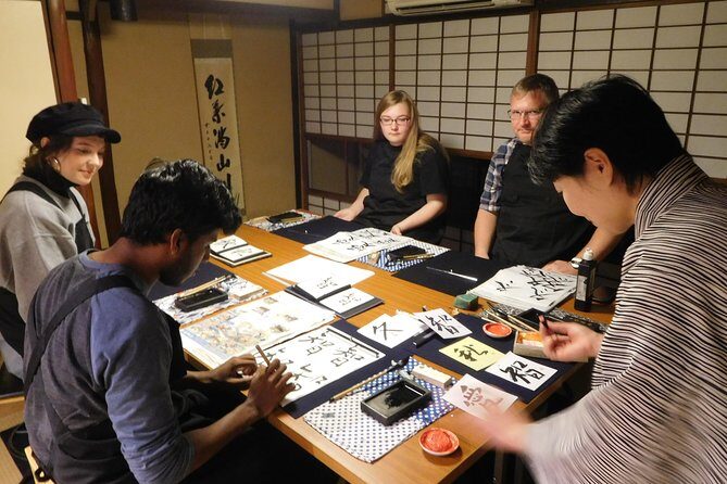 Calligraphy Experience in Kyoto Townhouse - How the lesson runs: intro, demonstration, then hands-on strokes