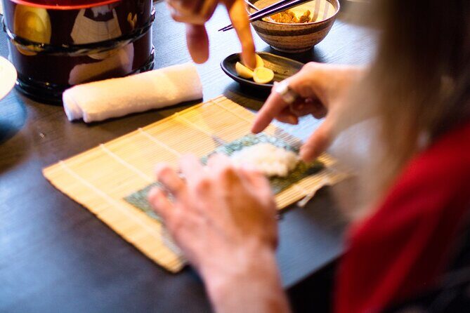 Kyoto Making Wagyu Sushi experience - The lunch moment: say itadakimasu, then eat what you made
