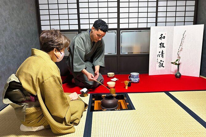 KYOTO Tea Ceremony with kimono near by Imamiya Jinjya Shrine - Choosing a Kimono in Nishijin and Getting Hair Set