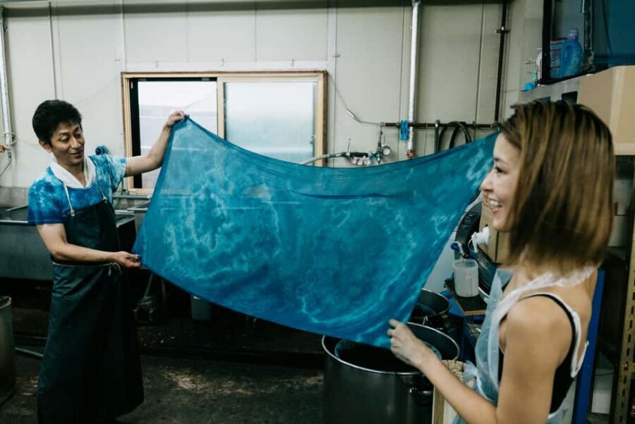 Natural Indigo Dyeing with Local Masters (Private Atelier) - Buying and viewing dyed items in the studio shop